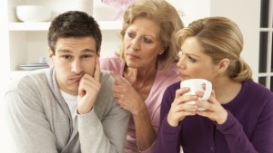 Senior Mother Interferring With Couple Having Argument
